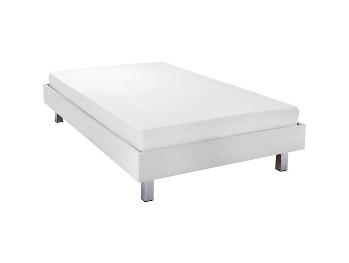 Modular Bett Smart Weiss, Chrom Holzwerkstoff, Stahl 120 x 200 cm - Schweizer Möbelhersteller - Bett