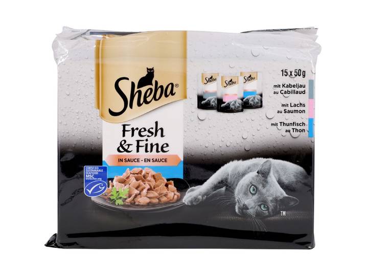Sheba Katzenfutter in Sauce Fresh & Fine Fisch 15x50g