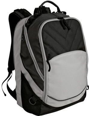 Port Authority BG100 Xcape Computer Backpack in Black/Gray size OSFA   Polyester Blend
