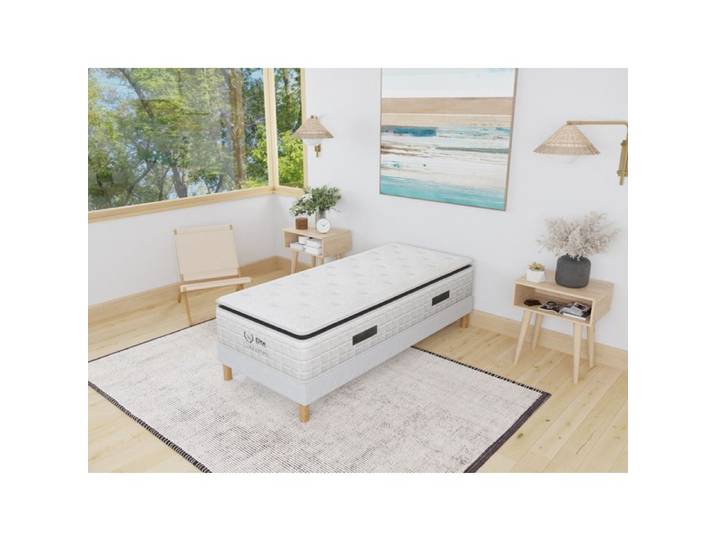 Ensemble Cachemire Sommier + Matelas 90x190 cm – Hauteur 28 cm