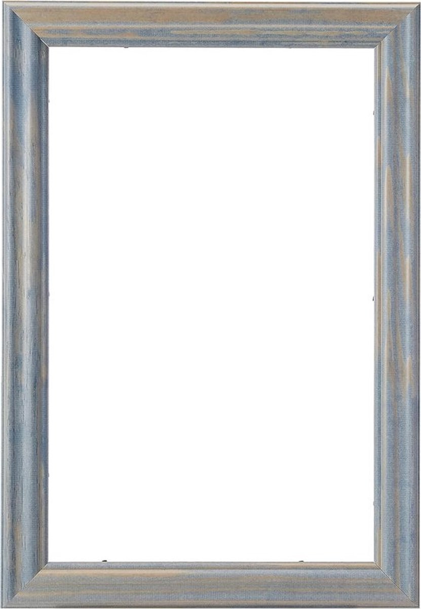Houten Fotolijst in Rustieke Schuurhout Stijl - Blauw