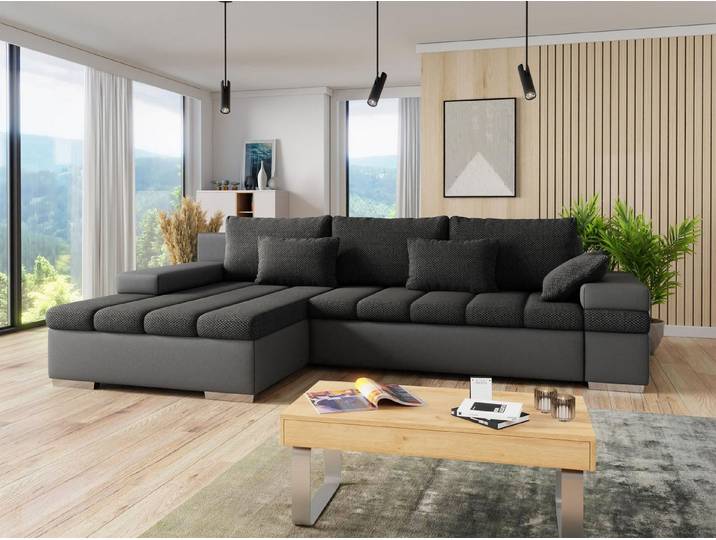 MIRJAN24 Ecksofa Bangkok, mit Bettkasten und Schlaffunktion, L-Form, Wellenfeder, 310x175x83 cm