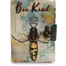 Leather "Bee Kind" Deckle-edge Notebook (7x5")