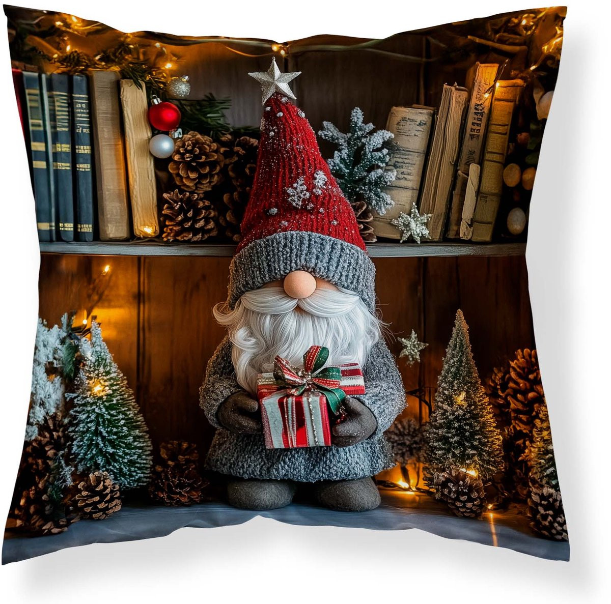 Kerst Sierkussen Kabouter met Microvezel Vulling