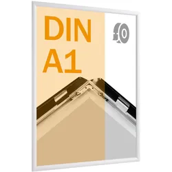 Klapprahmen A1, selbstklebend Gehrung | weiß, Aluminium