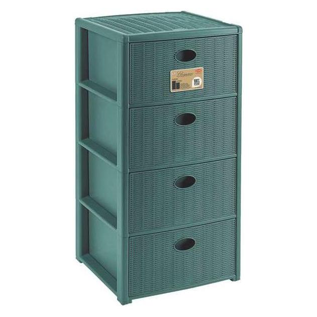 Kerbl Stefanplast Kommode mit 4 Schubladen, Modell "Elegance", grün (001126626)