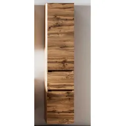 Badezimmer Hochschrank im Wildeiche Dekor 185 cm hoch