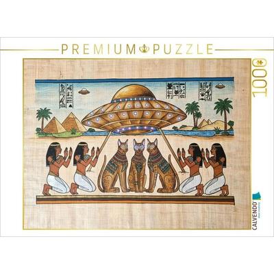 CALVENDO Puzzle Die Ankunft der wahren Götter - auf Papyrus | 1000 Teile Lege-Größe 64x48cm Foto-Puzzle für glückliche Stunden