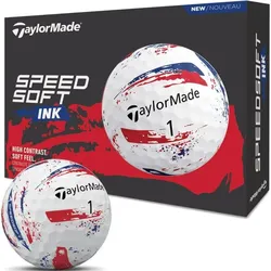 Taylor Made Speed Soft INK Golfball 12er weiss/blau/rot