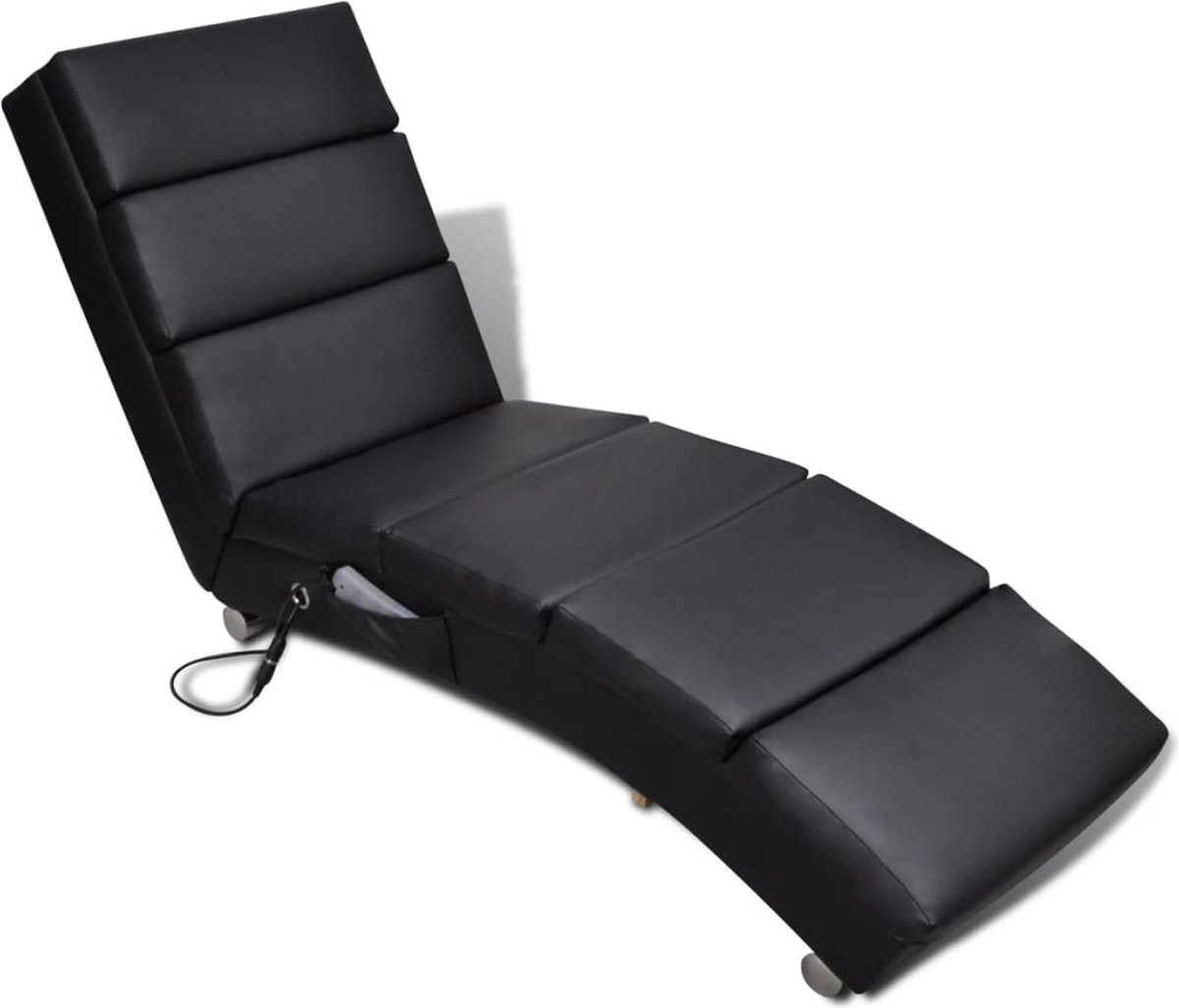 vidaXL Massagelounger Relax Recliner voor volwassenen - Kunstleer - Zwart
