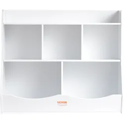 VEVOR Holz-Aufbewahrungsfach für Kinder, Spielzeug-Aufbewahrungsorganizer mit Bücherregal, 89 x 40 x 76 cm 5-Fächer-Spielzeugschrank, Kinderbuch- und Spielzeugregal für Kinderzimmer, Spielzimmer