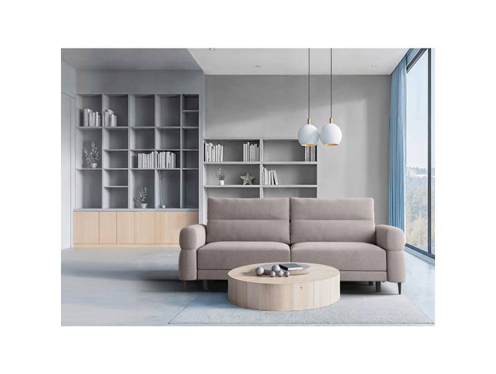 Livetastic Schlafsofa Nordic, Greige, Metall, 2-Sitzer, Füllung: Polyurethan (Pur), Silikon, 232x94x102 cm, Made in EU, Wohnzimmer, Sofas & Couches, Schlafsofas, Schlafsofas mit Bettkasten