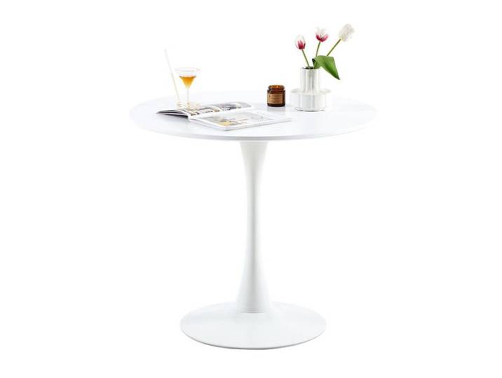 EGGREE Table à Manger Ronde Moderne scandinave Ø 80 cm Petite Table Minimaliste pour Cuisine Salle à Manger et Salon - Blanc
