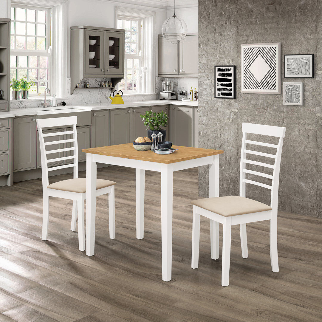 ClassicLiving Ahwahnee 2 -Person Rubberwood Solid Wood Dining Set White/White 2