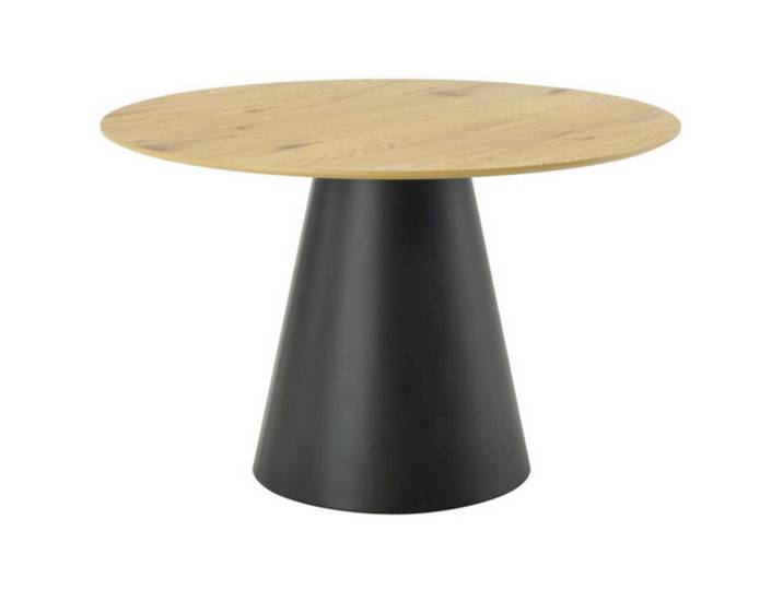 P & B Esstisch, Schwarz, Eichefarben, Holzwerkstoff, rund, Säule, rund, 120x75x120 cm, Esszimmer, Esstische, Esstische