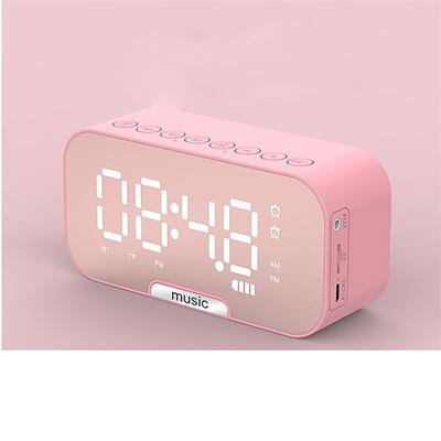 Kreative Digitale Elektronik-Uhr LED Spiegel Doppeluhr Drahtloser Lautsprecher Musik Wecker Valentinstagsgeschenk