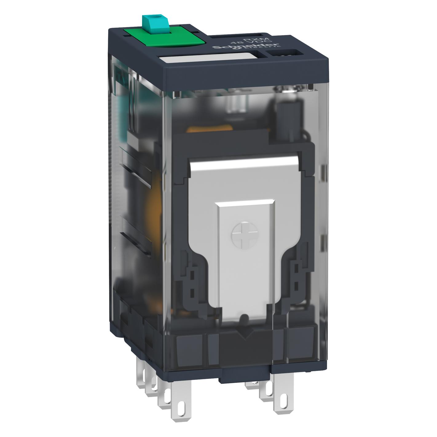 Schneider Electric 8 pin relay 24 Vdc coil DPDT,12 A w/led (RXM2AB2BD)
