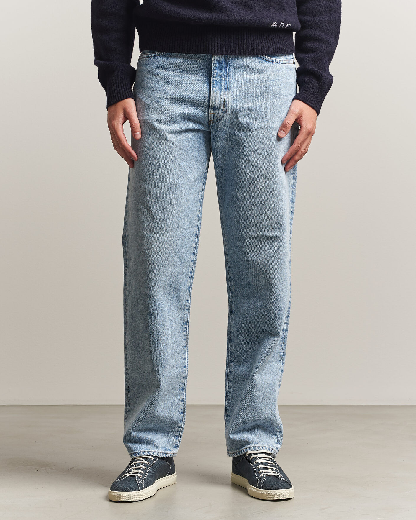 EDWIN Loose Straight Jeans Used Light Blue men W30L32 Blå