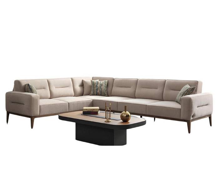 Xlmoebel Ecksofa Multifunktionales Sofa mit verstellbarem Rücken und Stoffbezug, Ecksofa 3 Teile, Made in Europa