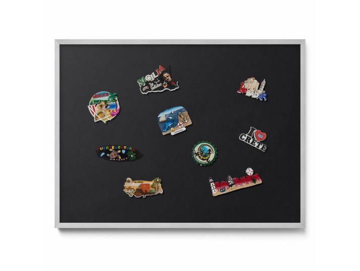 Tulup Magnettafel 80x60 cm silberner Rahmen – Schwarze Farbe, Bronzefarben, Metall, Rechteckig, 80x60x0.4 cm, Bilder & Rahmen, Pinnwände & Magnettafeln