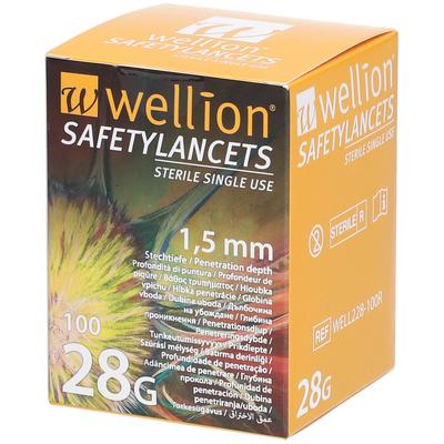 Wellion Safetylancets 28 G Sicherheitseinmallanz. 100 St Lanzetten
