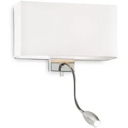 Ideal Lux Wandleuchte HOTEL AP2, 2-flammig, E27 + LED-Spot, Weiß IDEA-035949