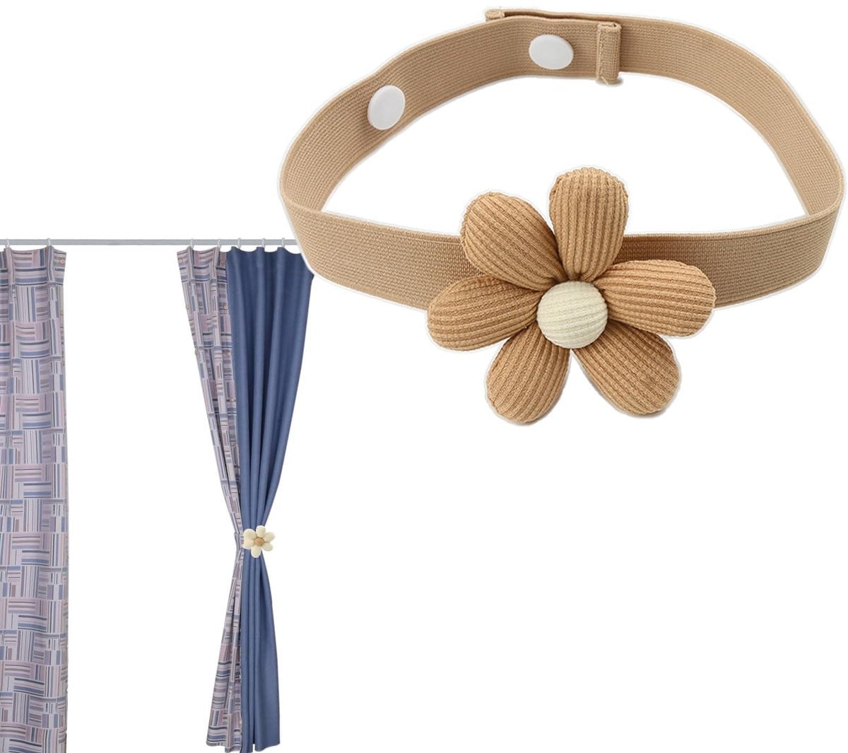 Dailygoods Boho-stijl Decoratieve Elastische Gordijnhouder in Hoogwaardige Stof