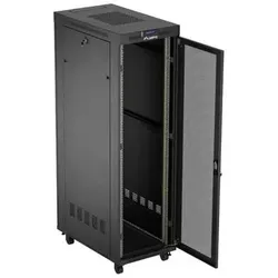 Lanberg Standschrank Rack 19 42U (42 HE, 19 Zoll Rack), Serverschrank, Schwarz