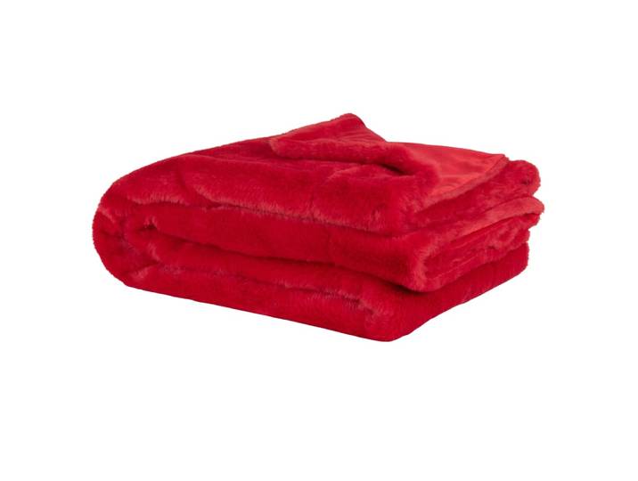 Decke in Fleece-Optik, rot 170x130