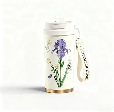 Uplifted Goods Flower Series Thermal Coffee Cup calla Lily 17.6 Oz.