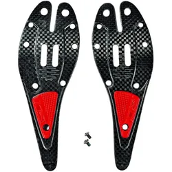 Sidi, Schuhplatten, Sohle SRS Carbon 45-46.5 Schwarz/rot - leichte, steife Ersatz-, Rot, Schwarz