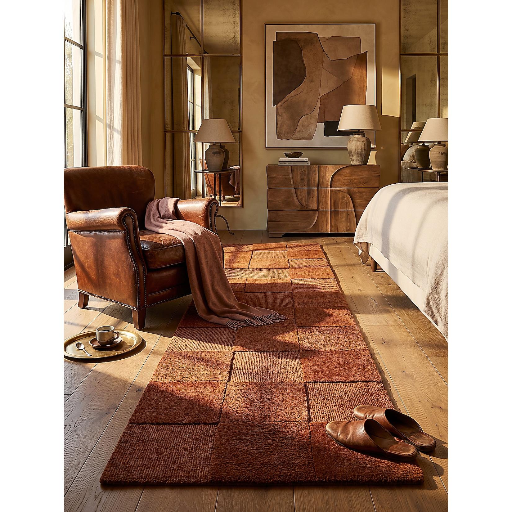 Läufer kariert Terrakotta 60 x 230 cm - DEBEN Kadima Design