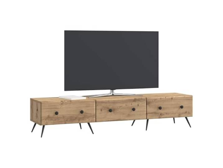 GKHPYURE TV-Schrank mit Schublade, handgefertigt, Eiche 147 x 34,5 x 30 cm Technisches Holz, 3 Schubladen, großer Stauraum, verschiedene Bildschirme, modernes Design