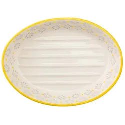 Keramik Seifenschale Traditional - oval gelb