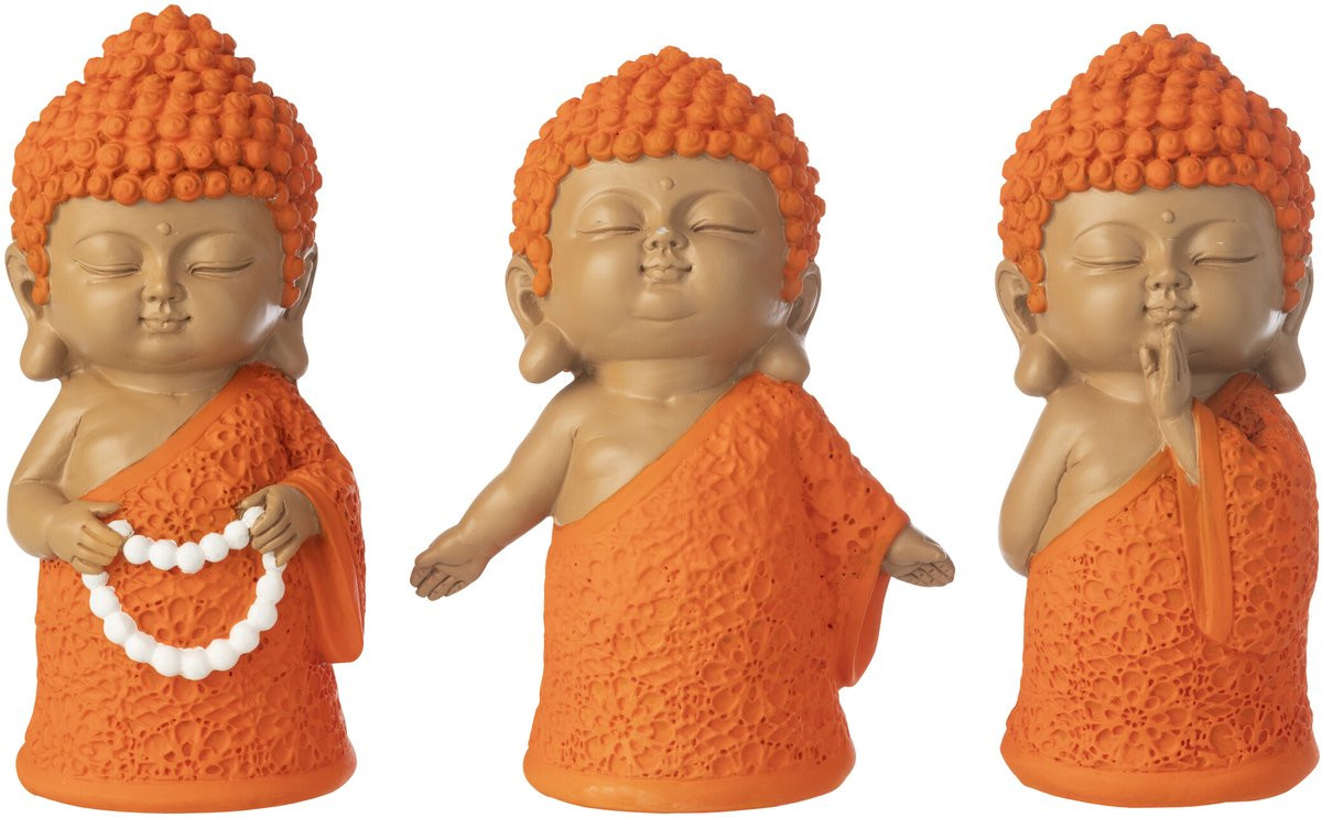 J-Line Monnik Ketting decoratie - Oranje - Set van 3