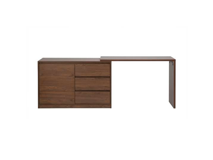 Bureau modulable finition bois foncé noyer L110-200.5 cm CONRAD