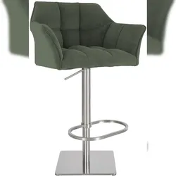 Proregal CHEFGASTRO Barhocker PHILADELPHIA Edelstahl Cord HxBxT 88x64x45cm Cord Grün Barstuhl