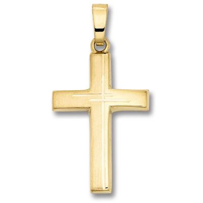 Kettenanhänger ONE ELEMENT "Kreuz Anhänger aus 333 Gelbgold", gold, Schmuckanhänger, Damen, Gelbgold 333 Gold, Gelbgold 333, Gold, Kettenanhänger, Symbolische Note – harmonisch gestaltet mit Liebe zum Detail