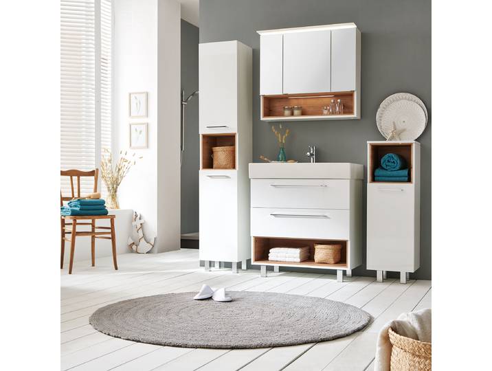 Meuble vasque sur pied 80 x 90 x 47cm Blanc