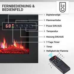 BALDERIA Elektrokamin  Leif 50 - Stand, Wand, Einbau, Heizung 1800 W