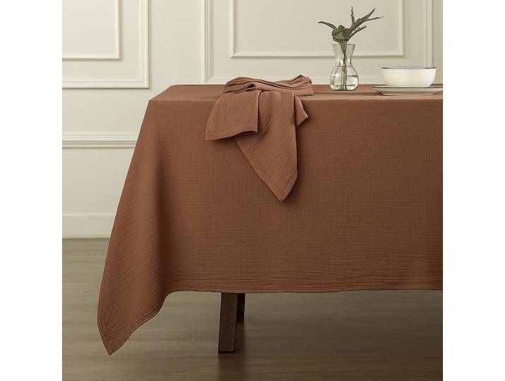 Nappe gaze de coton 150x350 noisette