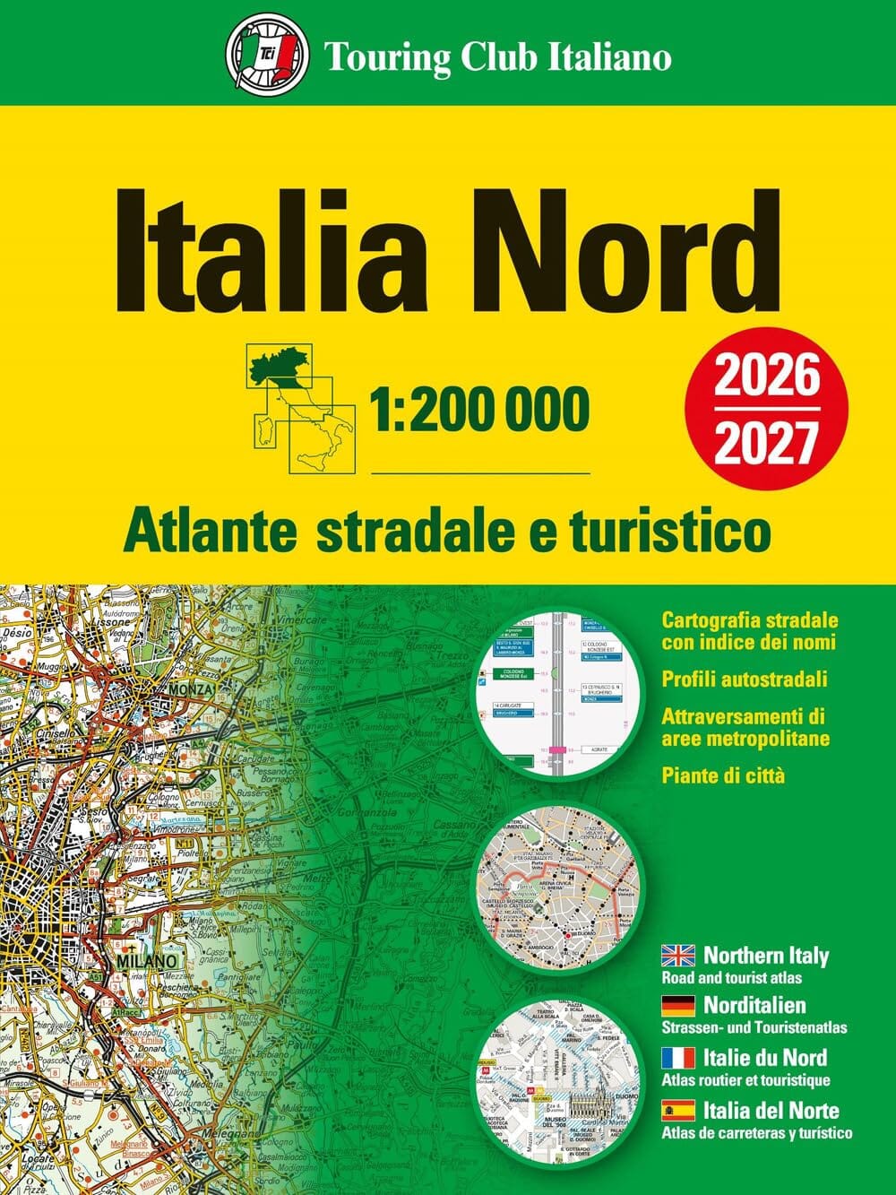 Atlas routier - Italie du Nord 2026/27   Touring Club Italiano
