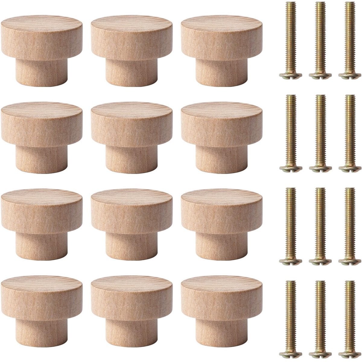 Solidchoice - 12 stuks houten ladeknoppen voor meubels