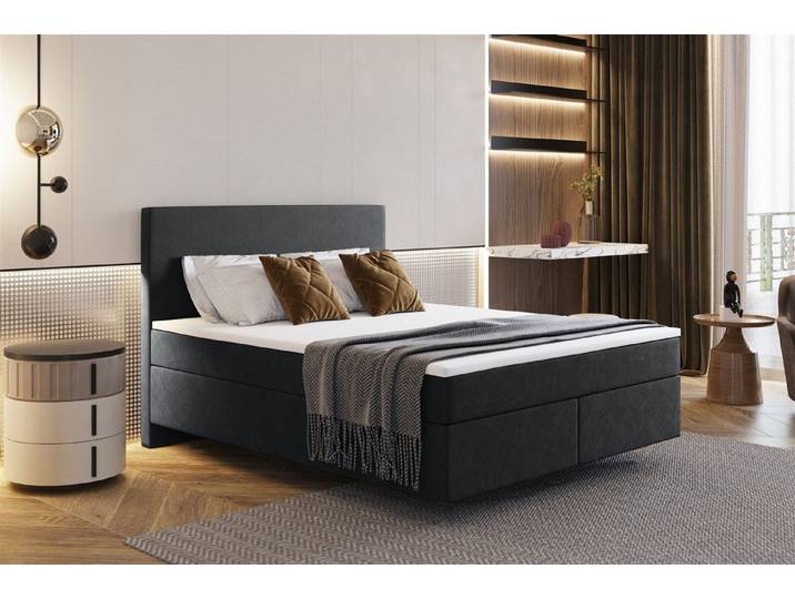 Fun Möbel Boxspringbett Schlafzimmerbett ROCIO Premium Nr.5 (inkl. Kaltschaumtopper), Scheinbar schwebende Optik