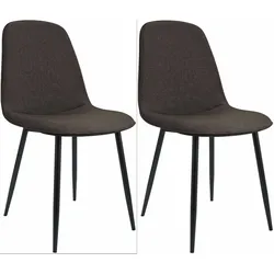 CLP 2er Set Esszimmerstuhl Maryam Stoff - Farbe: braun, Material: Stoff