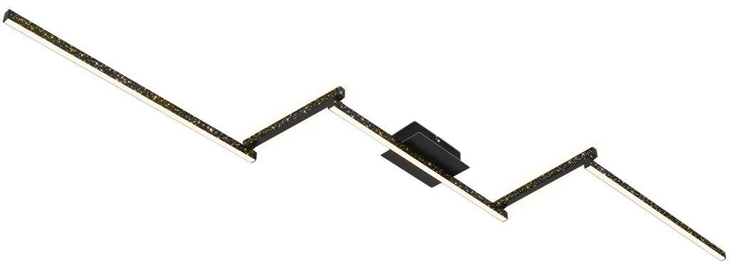 Briloner LED-plafondlamp zwart met glanseffect, 227 cm