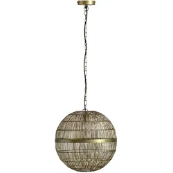 Pendelleuchte Hängelampe Esszimmerlampe Küchenleuchte altmessing Kugel 1 flammig, Metallgeflecht, 1x E27, H 120 cm