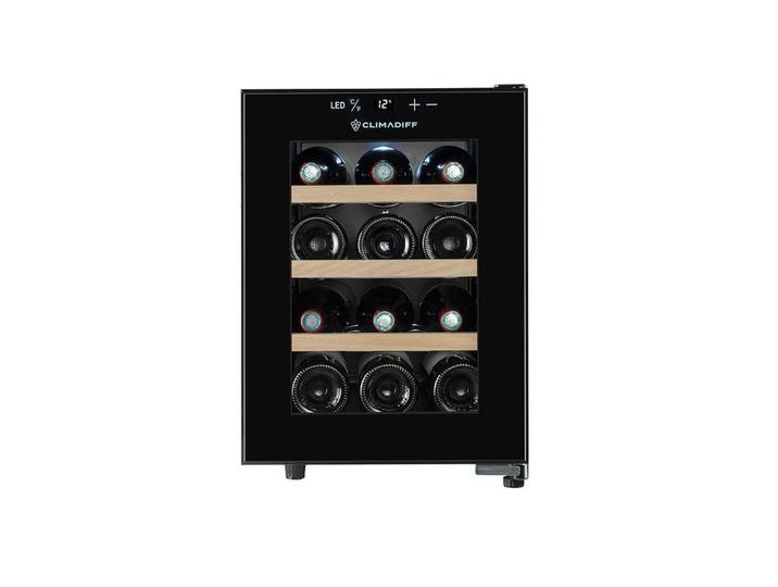 CLIMADIFF Weintemperierschrank CUVEE12, für 12 Standardflaschen á 0,75l,Ultra-Leise, sehr kompakt
