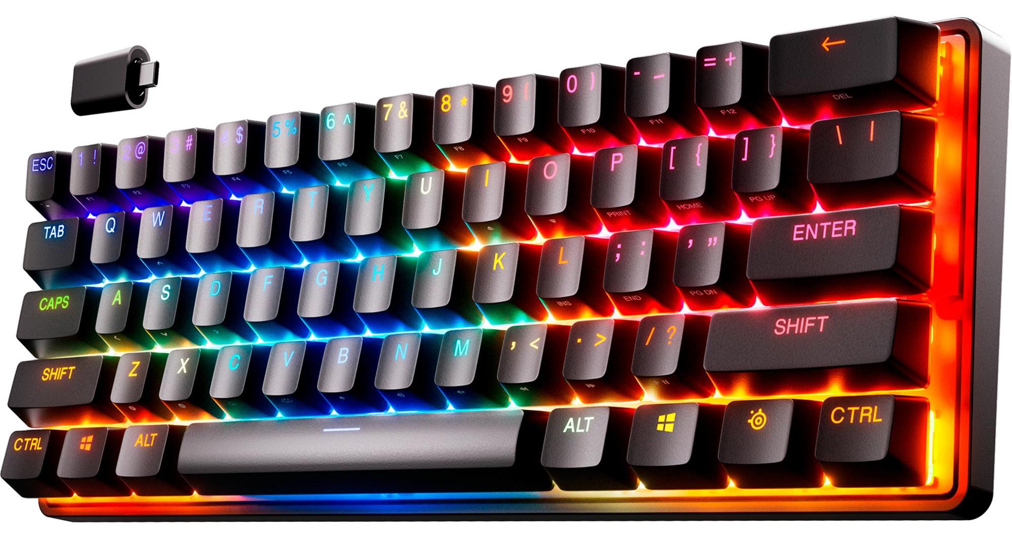 Steelseries Apex Pro Mini Wireless, Verkabelt & Kabellos, USB + RF Wireless + Bluetooth, Mechanischer Switch, QWERTZ, RGB-LED, Schwarz