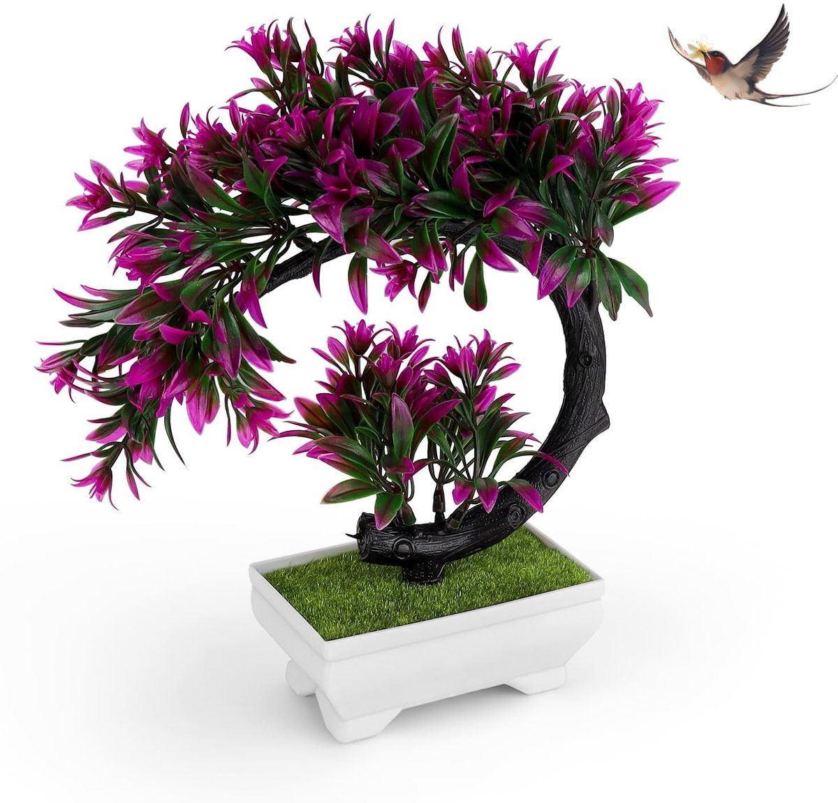Rode Lotusvorm Bonsai Boom - Onderhoudsvrije Kunstplant in Pot